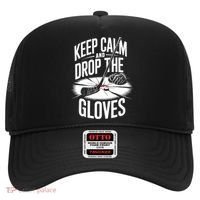 Ice Hockey Keep Calm And Drop The Gloves Style Gift Hat thumb 0