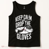 Ice Hockey Keep Calm And Drop The Gloves Style Gift Tank Top thumb 2