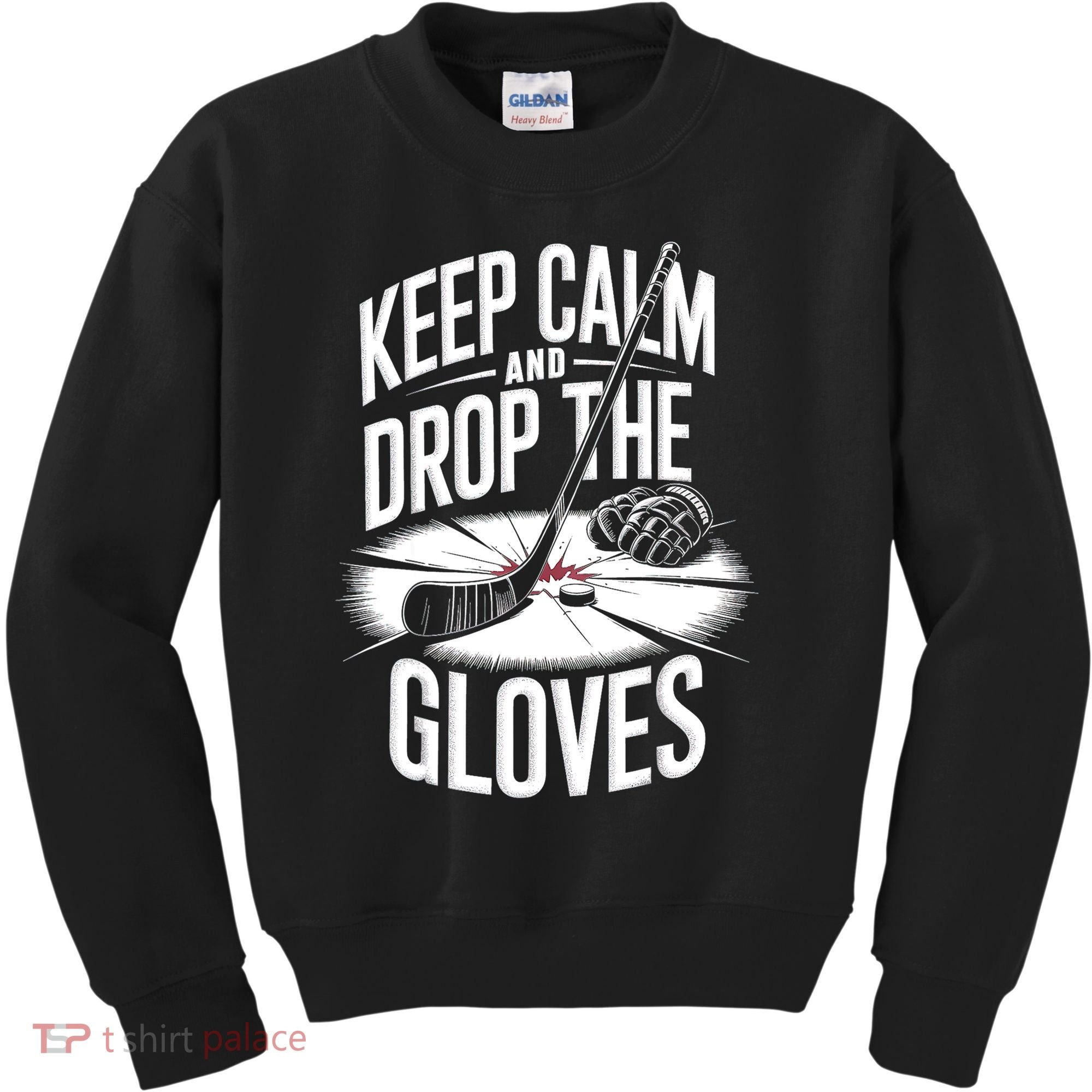 Ice Hockey Keep Calm And Drop The Gloves Style Gift Kids Sweatshirt