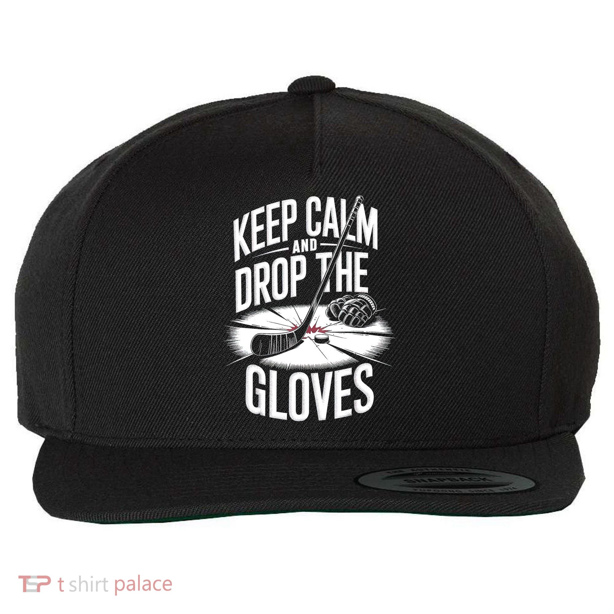 Ice Hockey Keep Calm And Drop The Gloves Style Gift Wool Snapback Cap