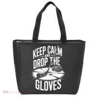 Ice Hockey Keep Calm And Drop The Gloves Style Gift Tote Bag thumb 0
