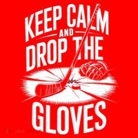 Ice Hockey Keep Calm And Drop The Gloves Style Gift Santa Hat thumb 1