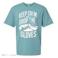 Ice Hockey Keep Calm And Drop The Gloves Style Gift Sueded Cloud Jersey T-Shirt thumb 0