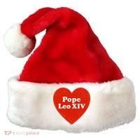 I Heart Love Pope Leo XIV Santa Hat thumb 0
