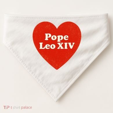 I Heart Love Pope Leo XIV USA-Made Doggie Bandana