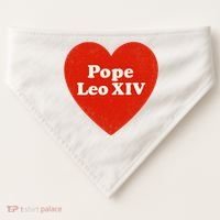 I Heart Love Pope Leo XIV USA-Made Doggie Bandana thumb 0