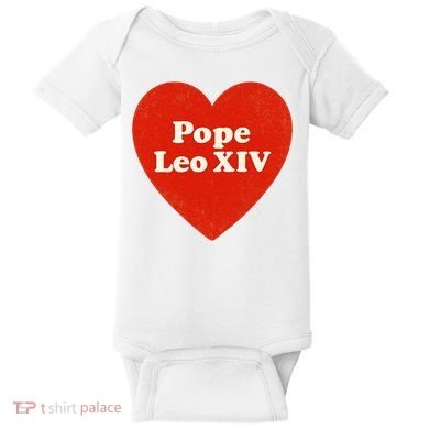 I Heart Love Pope Leo XIV Baby Bodysuit