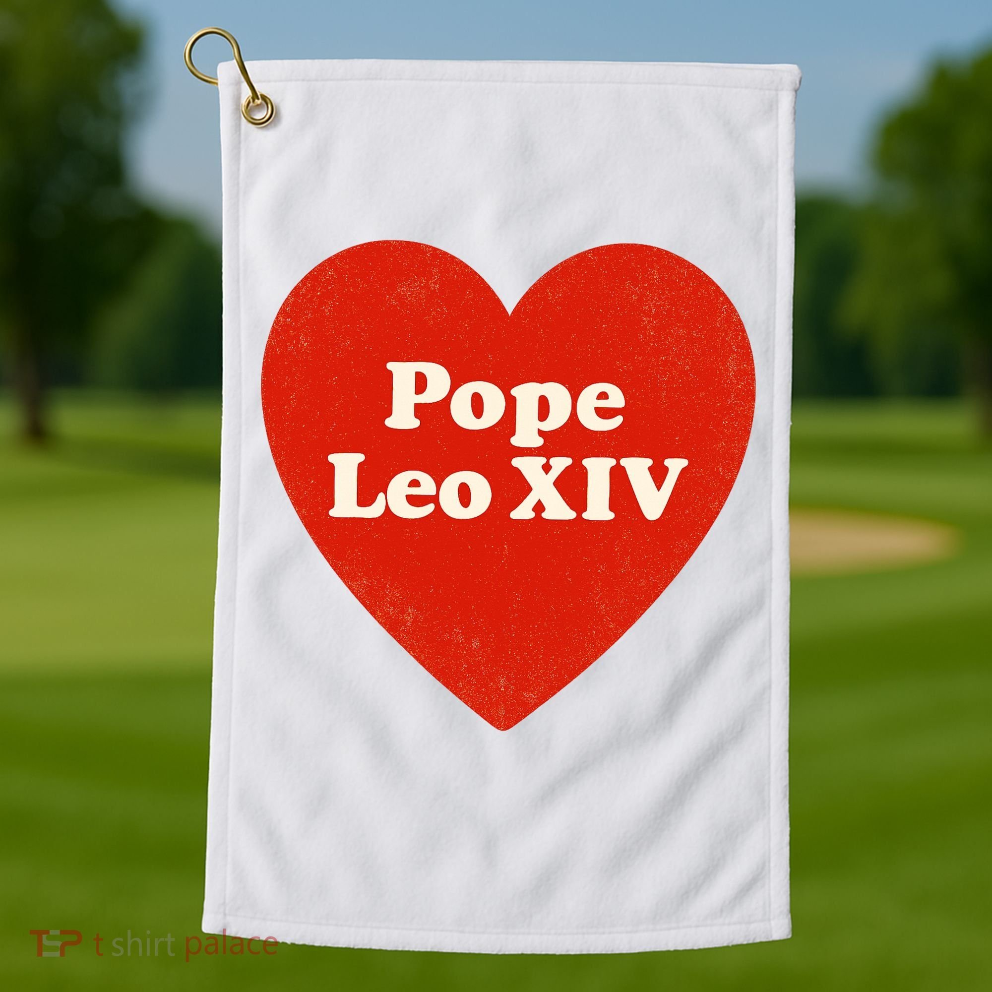 I Heart Love Pope Leo XIV Golf Towel
