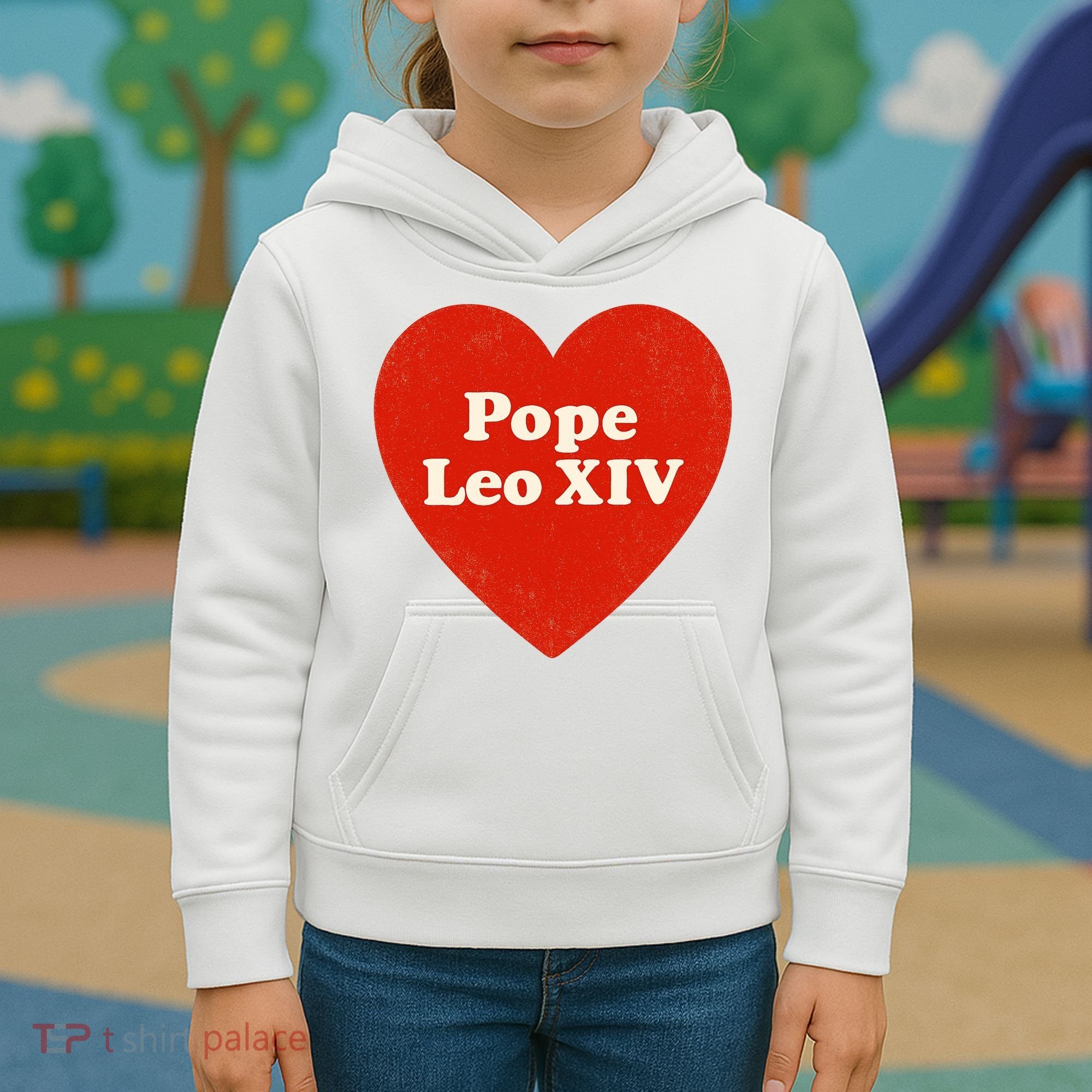 I Heart Love Pope Leo XIV Kids Hoodie