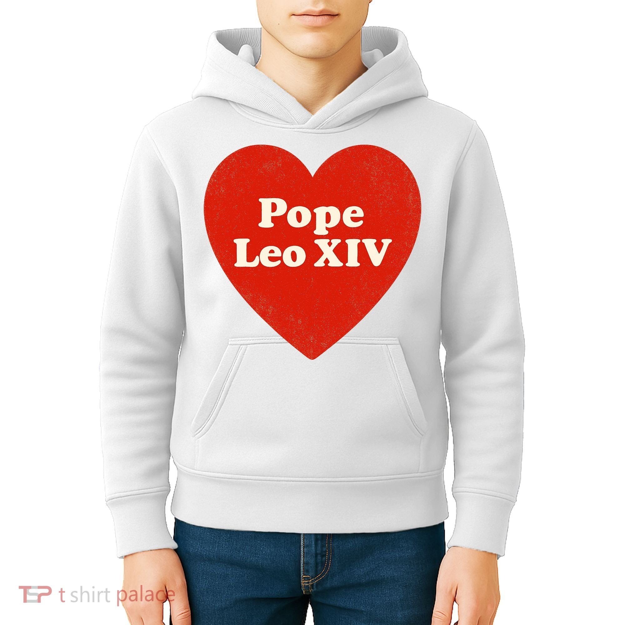 I Heart Love Pope Leo XIV Kids Hoodie