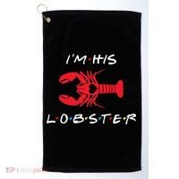 I'm His Lobster Matching Couple Valentine's Day Gift Golf Towel thumb 0