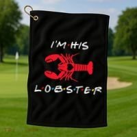 I'm His Lobster Matching Couple Valentine's Day Gift Golf Towel thumb 1