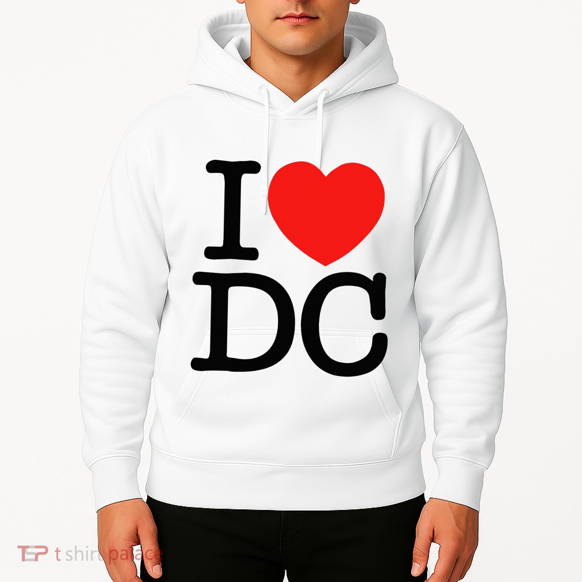 I Heart Love Washington WA DC Classic Font Hoodie