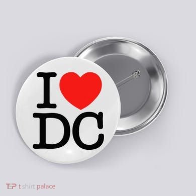 I Heart Love Washington WA DC Classic Font Button