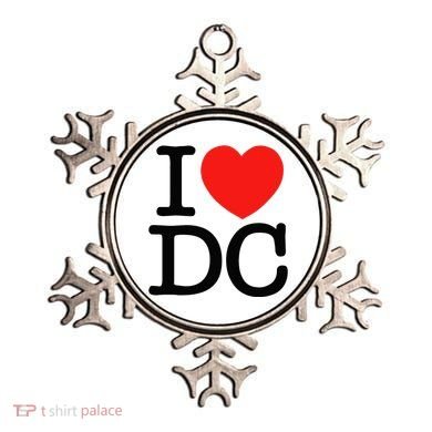 I Heart Love Washington WA DC Classic Font Ornament