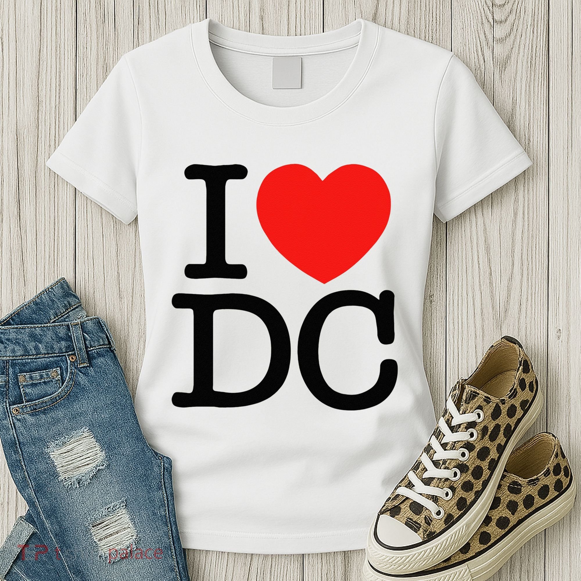 I Heart Love Washington WA DC Classic Font Women's T-Shirt