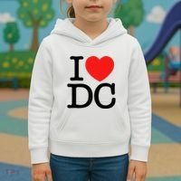 I Heart Love Washington WA DC Classic Font Kids Hoodie thumb 3