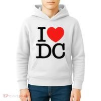 I Heart Love Washington WA DC Classic Font Kids Hoodie thumb 4
