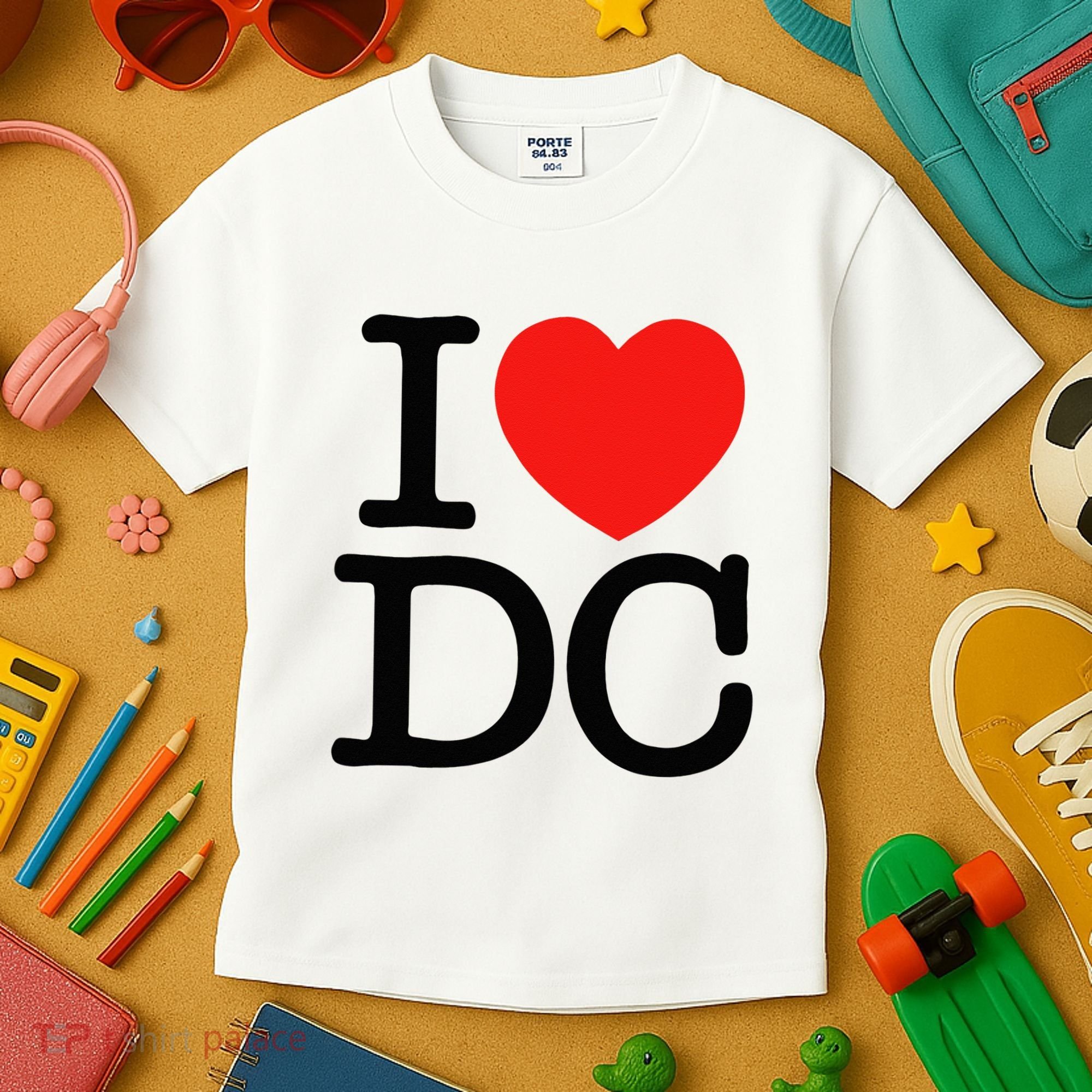 I Heart Love Washington WA DC Classic Font Kids T-Shirt