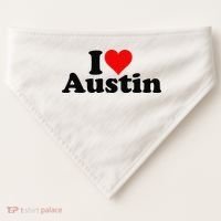 I HEART LOVE AUSTIN TEXAS USA-Made Doggie Bandana thumb 0