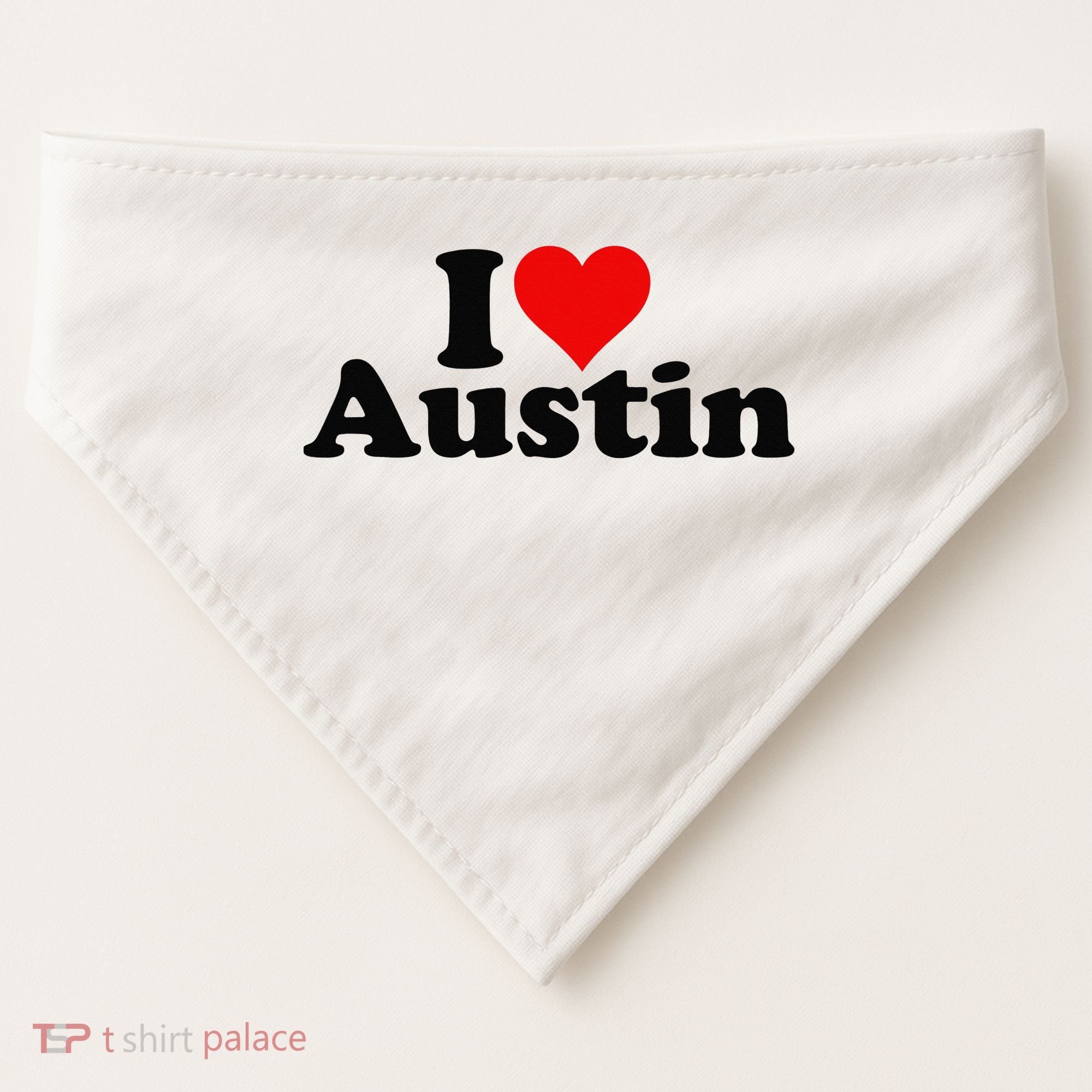 I HEART LOVE AUSTIN TEXAS USA-Made Doggie Bandana
