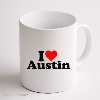 I HEART LOVE AUSTIN TEXAS Coffee Mug back