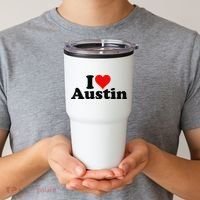 I HEART LOVE AUSTIN TEXAS Tumbler thumb 2