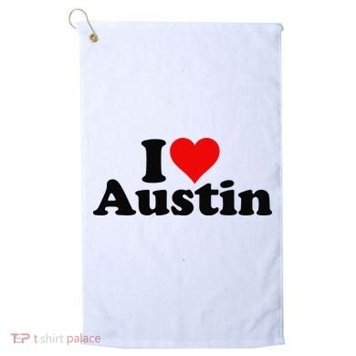 I HEART LOVE AUSTIN TEXAS Golf Towel