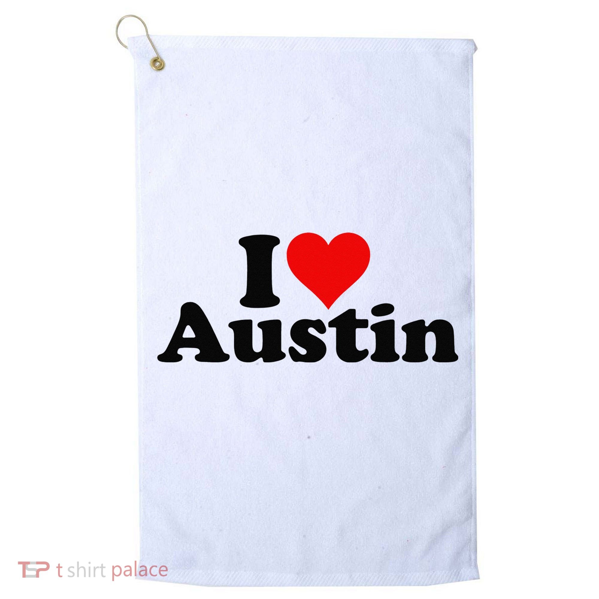 I HEART LOVE AUSTIN TEXAS Golf Towel