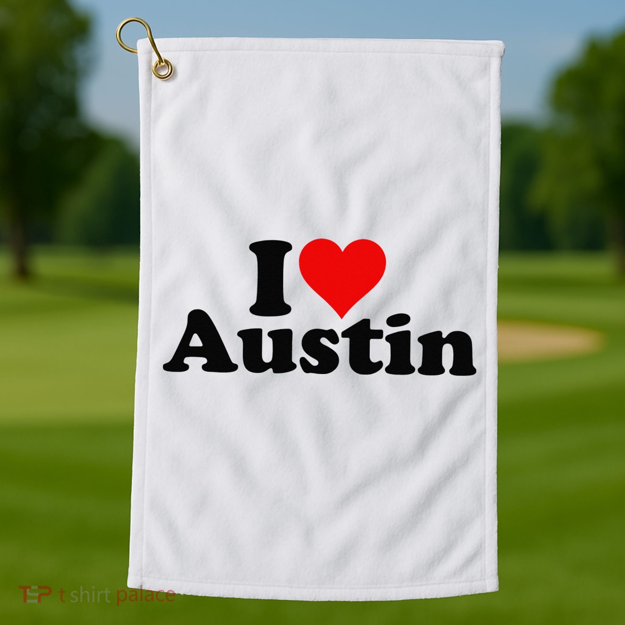 I HEART LOVE AUSTIN TEXAS Golf Towel