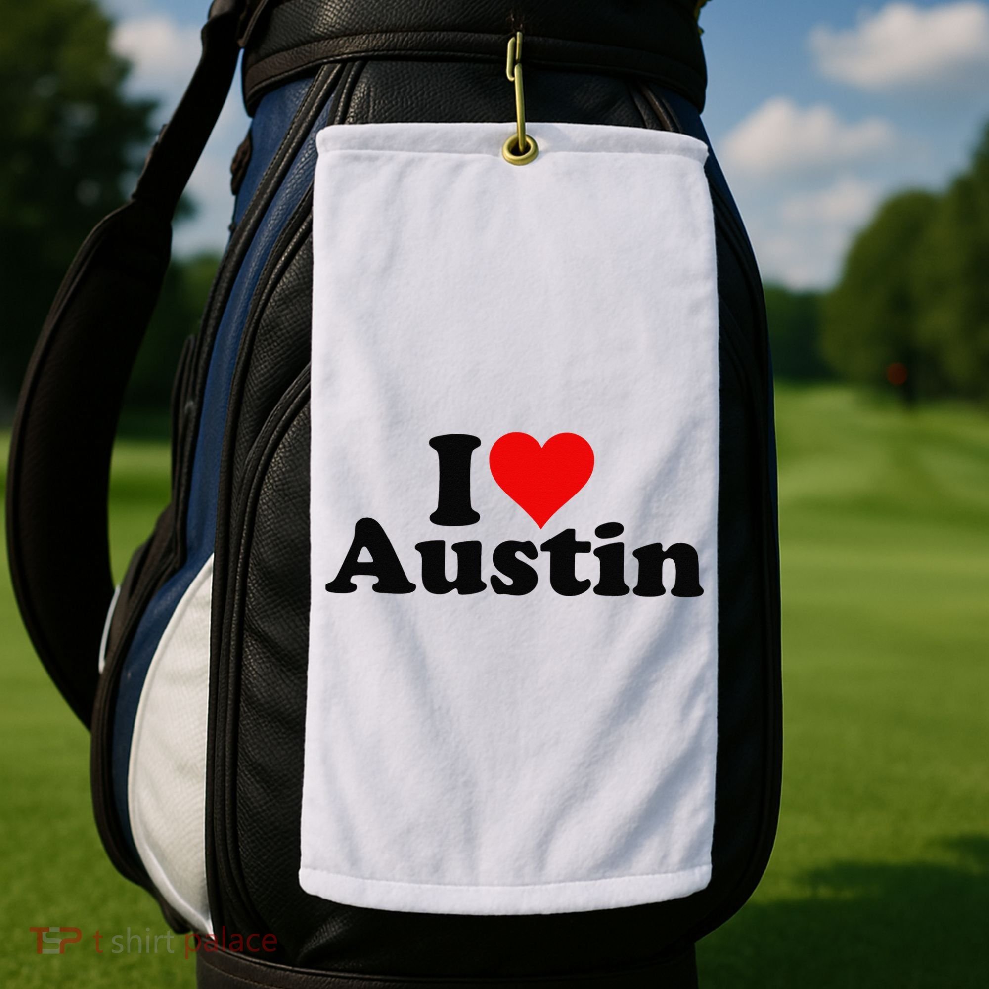 I HEART LOVE AUSTIN TEXAS Golf Towel
