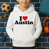 I HEART LOVE AUSTIN TEXAS Kids Hoodie thumb 2
