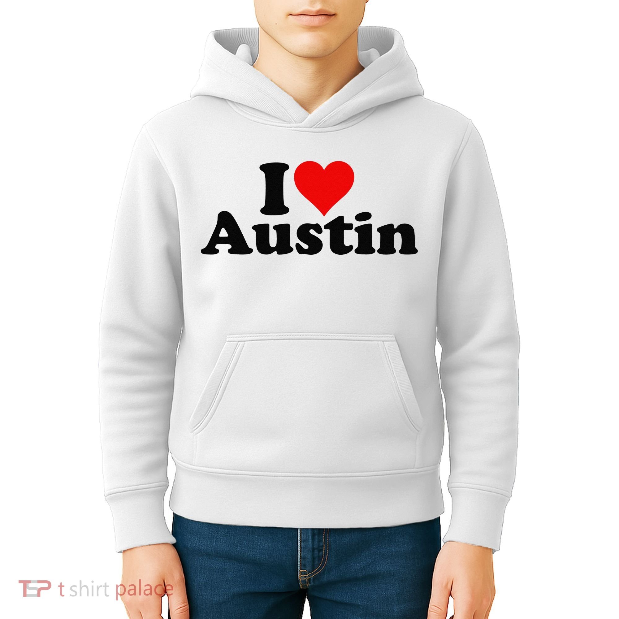 I HEART LOVE AUSTIN TEXAS Kids Hoodie