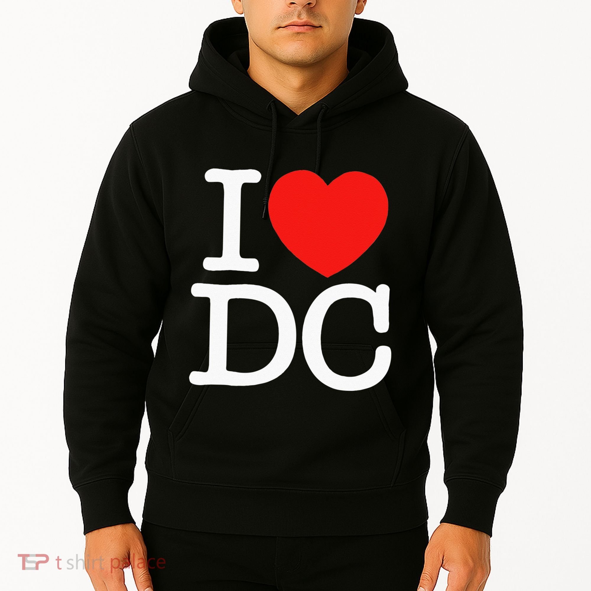 I Heart Love Washington WA DC Classic Font Hoodie