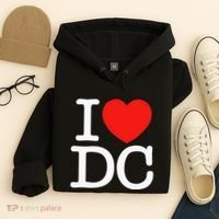 I Heart Love Washington WA DC Classic Font Hoodie thumb 4