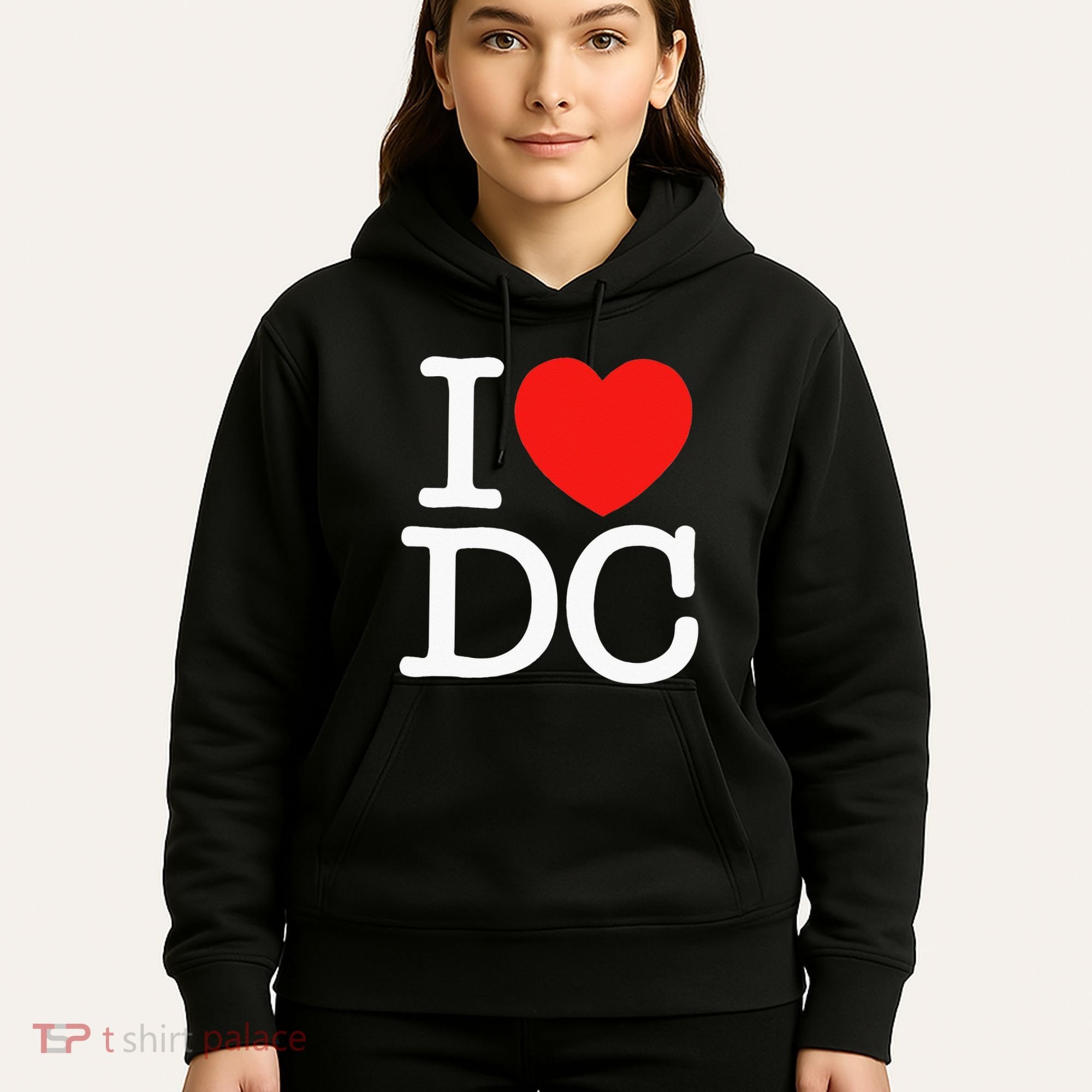 I Heart Love Washington WA DC Classic Font Hoodie