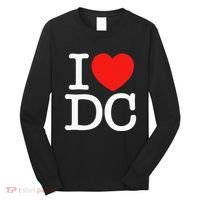 I Heart Love Washington WA DC Classic Font Long Sleeve Shirt thumb 0