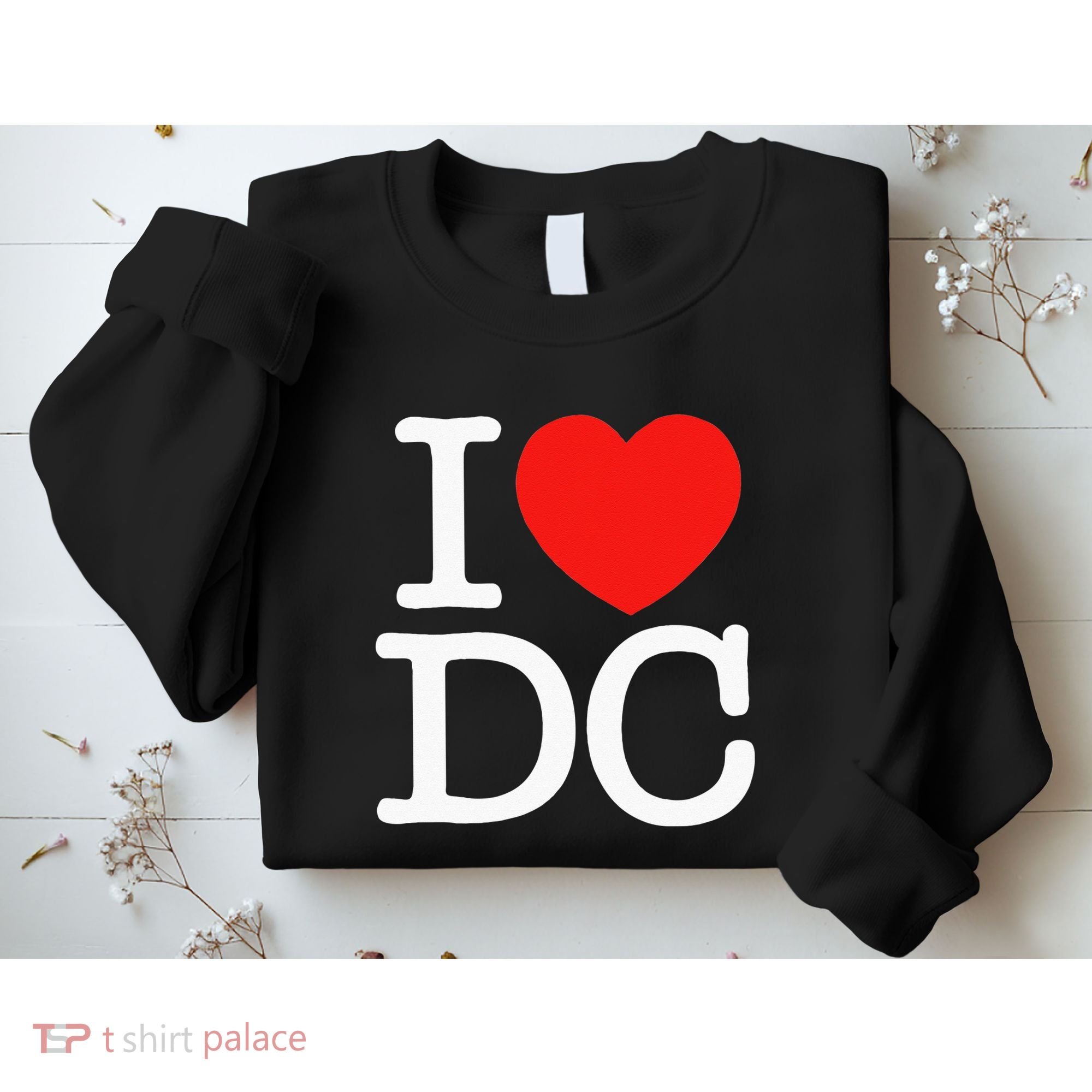 I Heart Love Washington WA DC Classic Font Sweatshirt
