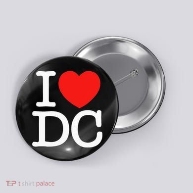 I Heart Love Washington WA DC Classic Font Button