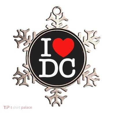 I Heart Love Washington WA DC Classic Font Ornament