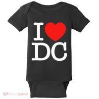 I Heart Love Washington WA DC Classic Font Baby Bodysuit thumb 0