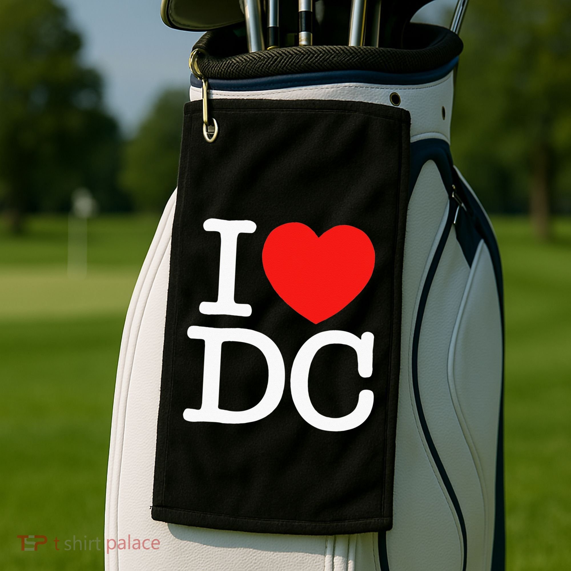 I Heart Love Washington WA DC Classic Font Golf Towel