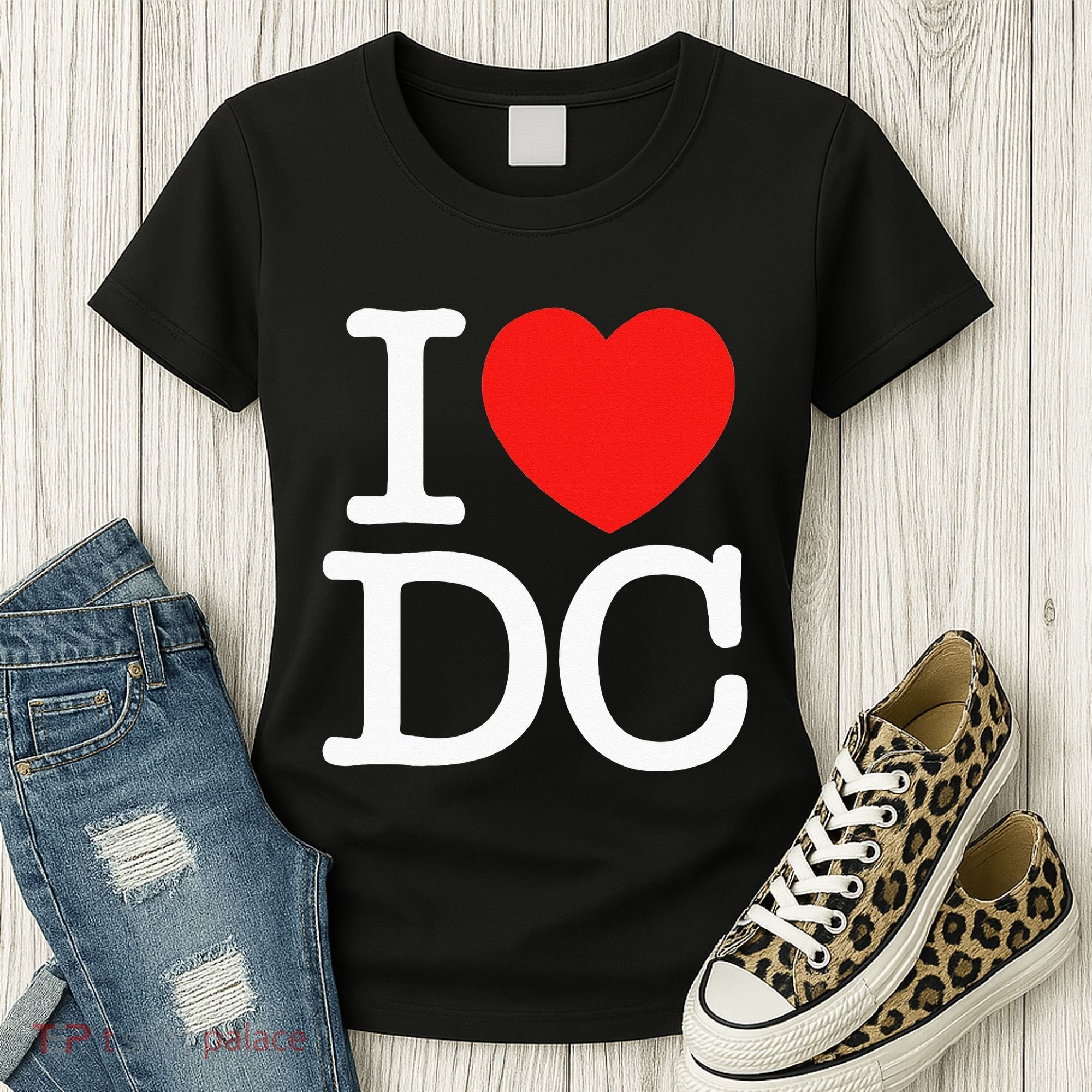 I Heart Love Washington WA DC Classic Font Women's T-Shirt