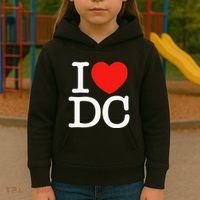I Heart Love Washington WA DC Classic Font Kids Hoodie thumb 3