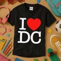 I Heart Love Washington WA DC Classic Font Kids T-Shirt thumb 3