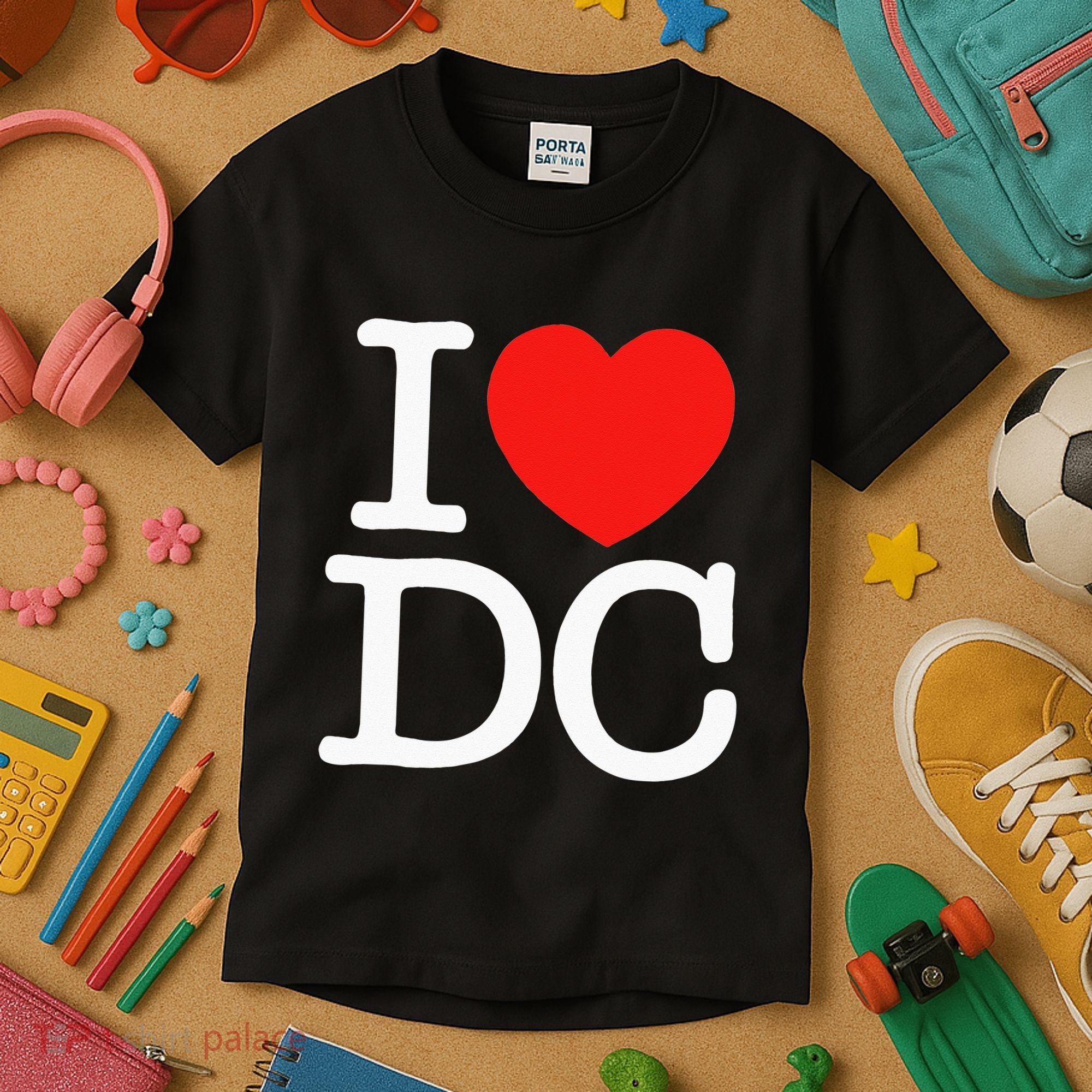 I Heart Love Washington WA DC Classic Font Kids T-Shirt