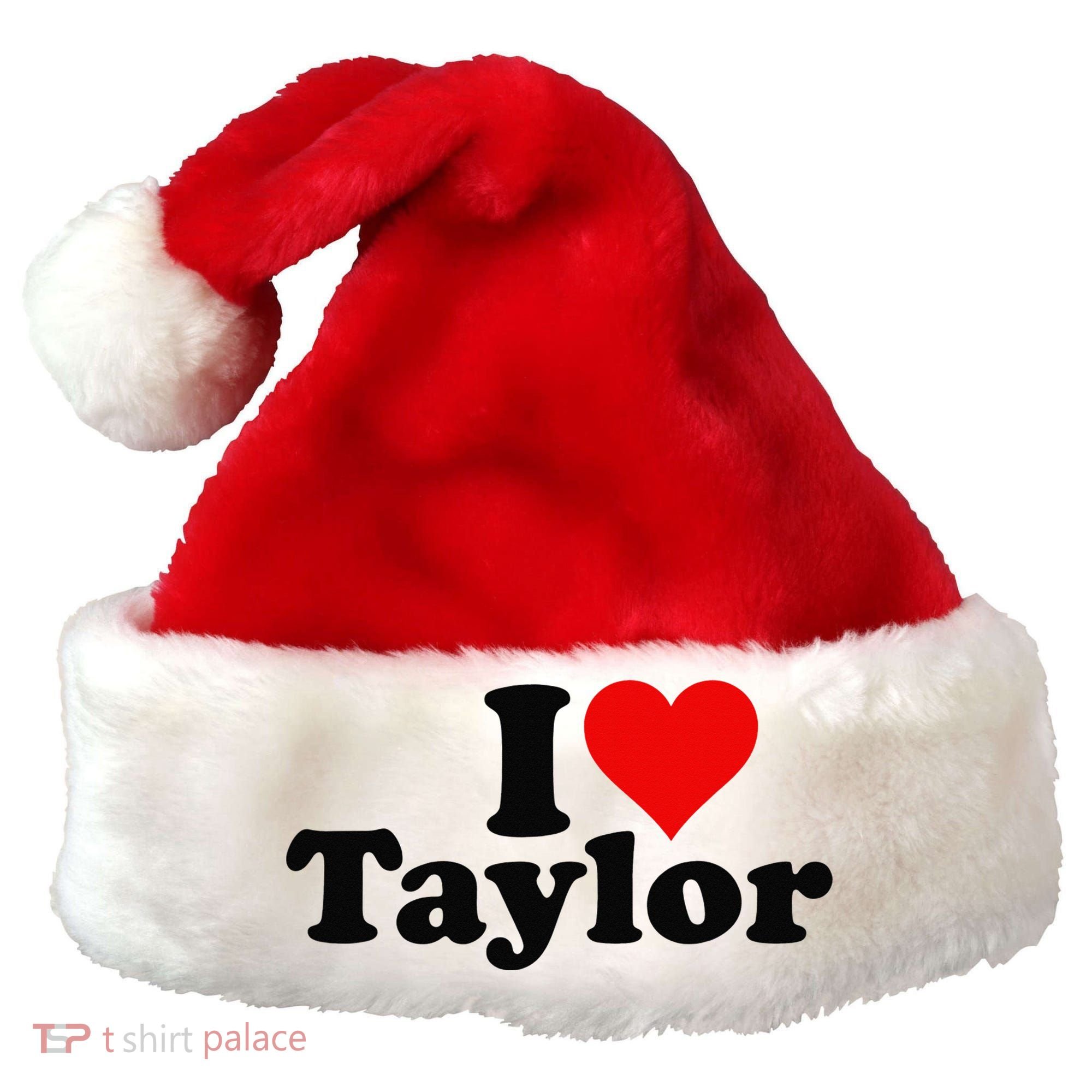 I HEART LOVE TAYLOR Santa Hat