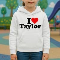 I HEART LOVE TAYLOR Kids Hoodie thumb 3