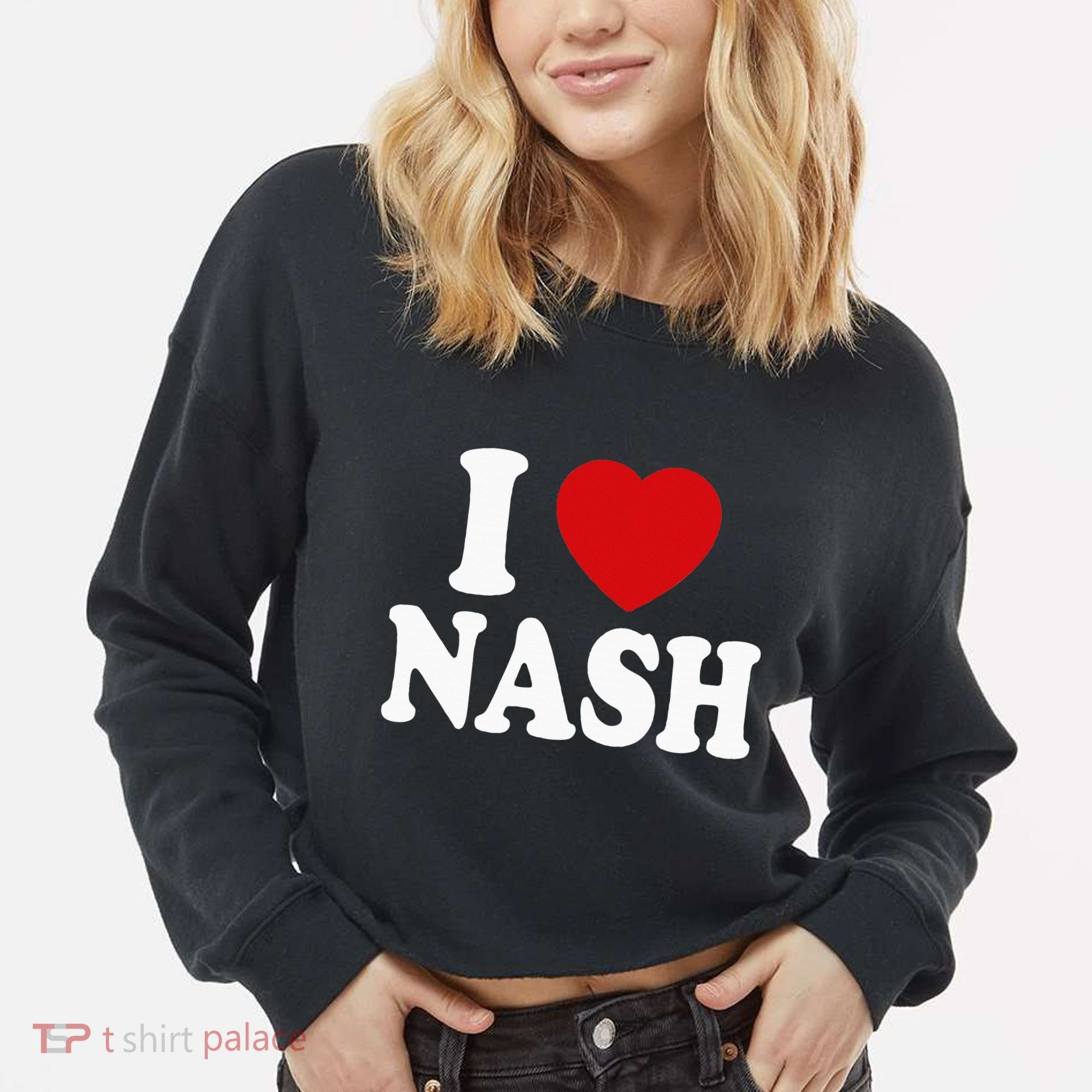 I Heart Love Nash Cropped Pullover Crew