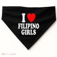 I Heart (Love) Filipino Attraction Asian Preference USA-Made Doggie Bandana thumb 0